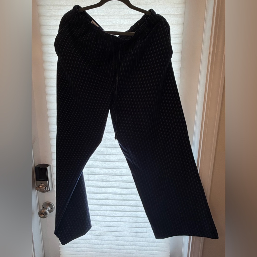 LOFT Navy Pinstripe Dress Pants